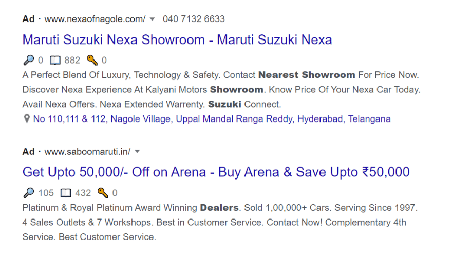 Google Ads for cars