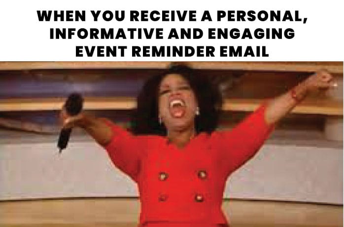 Keep it brief and simple - event reminder email - NeoDove