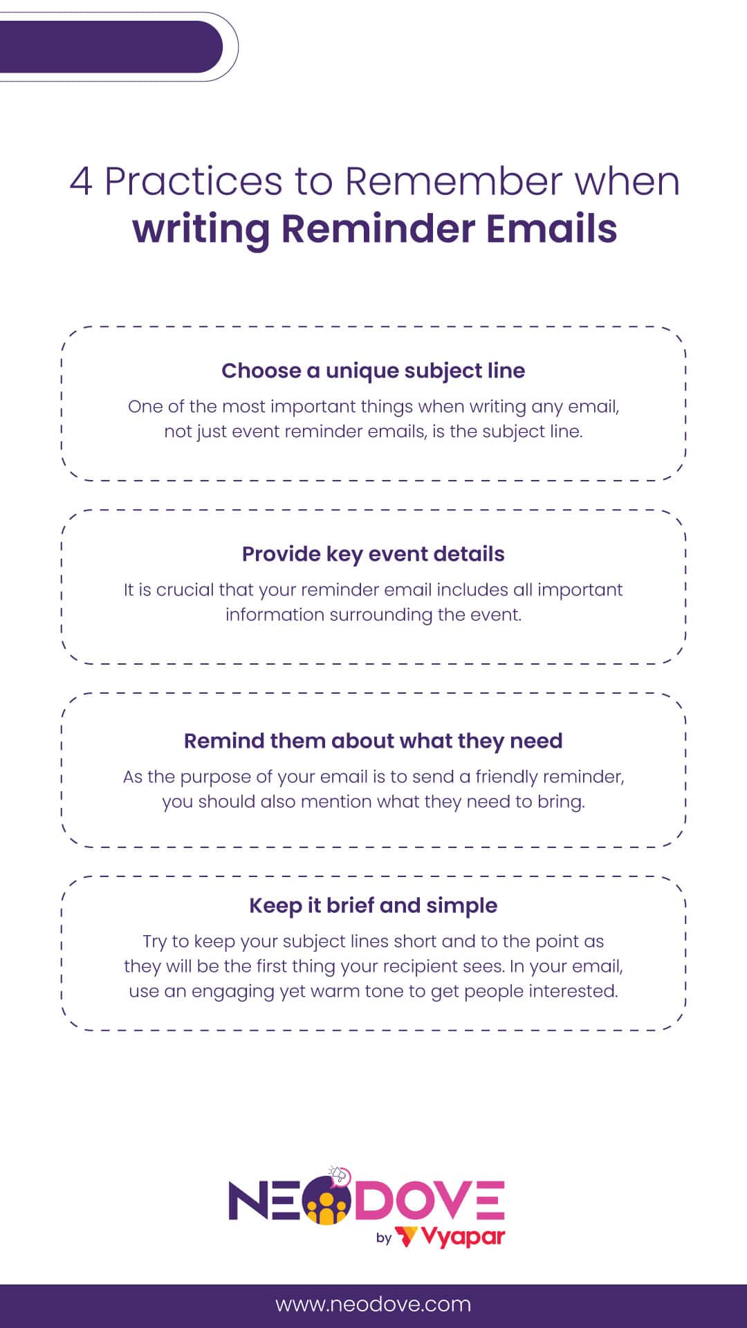 Top 4 Practices for writing event reminder emails - NeoDove